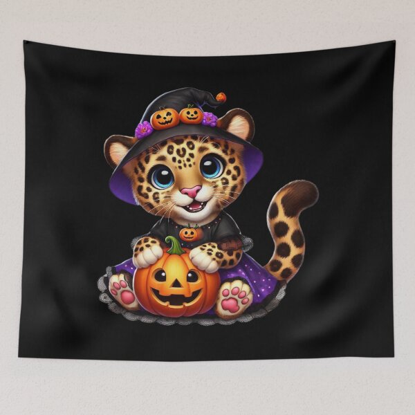 Item preview, The mischievous leopard and his fairy pumpkin designed and sold by AmigosFurEver.