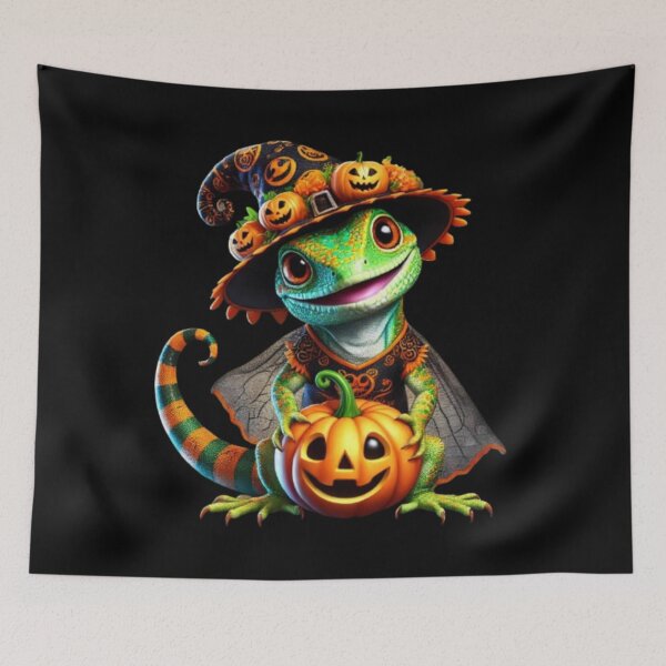Item preview, The Mystical Lizard and His Bewitched Pumpkins designed and sold by AmigosFurEver.