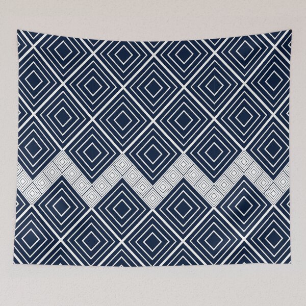 Item preview, Dark blue with white striped on ethnic modern pattern designed and sold by _Patternique_.