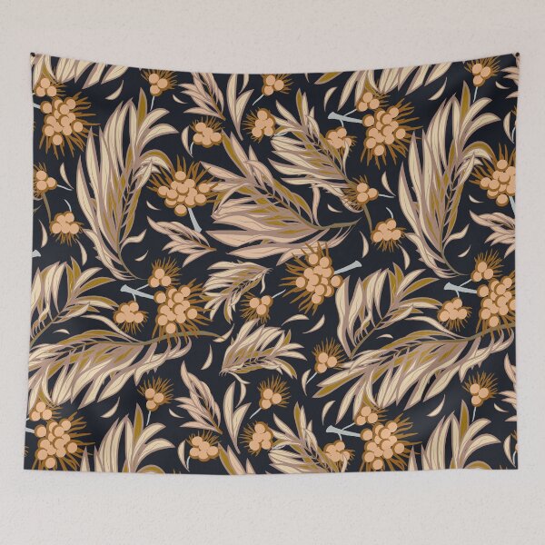 Item preview, Palm Branch, Beige on black background designed and sold by Alex  Blud.