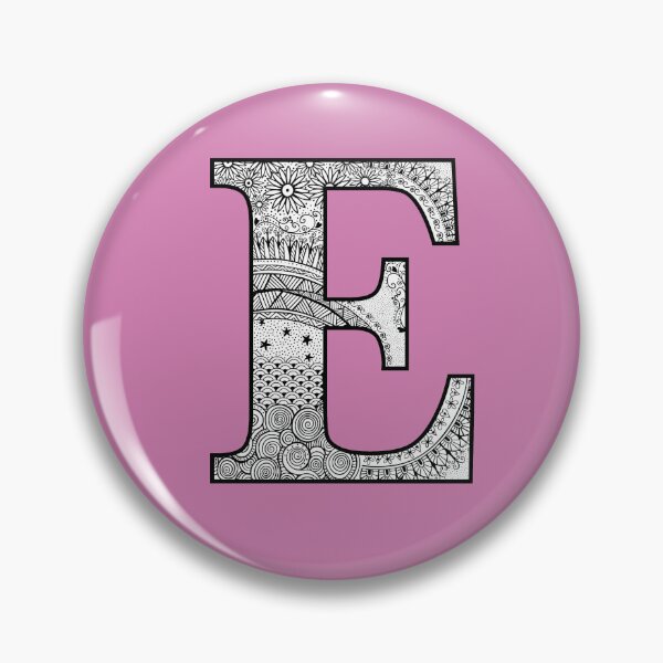 Item preview, E - Initial, monogram. From hand drawn Zentangle doodle design designed and sold by Sideofthehill.