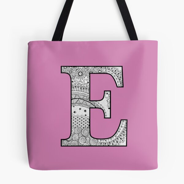 Item preview, E - Initial, monogram. From hand drawn Zentangle doodle design designed and sold by Sideofthehill.