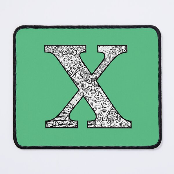 Item preview, X- Initial, monogram. From hand drawn Zentangle doodle design designed and sold by Sideofthehill.