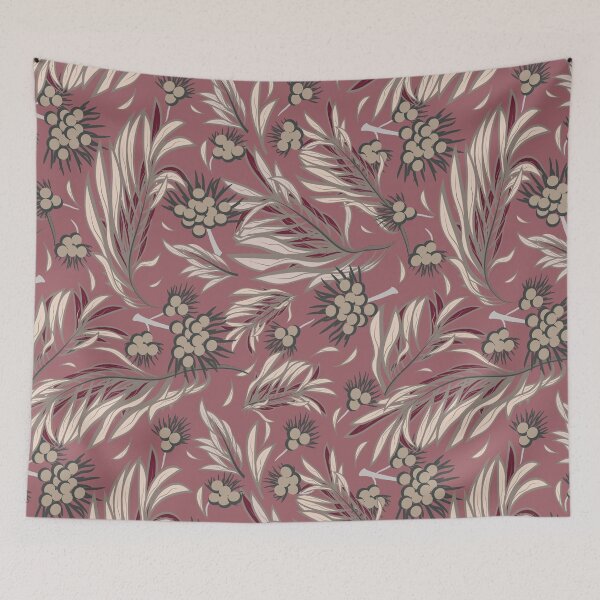 Item preview, Palm Branch, Beige on a burgundy background designed and sold by Alex  Blud.