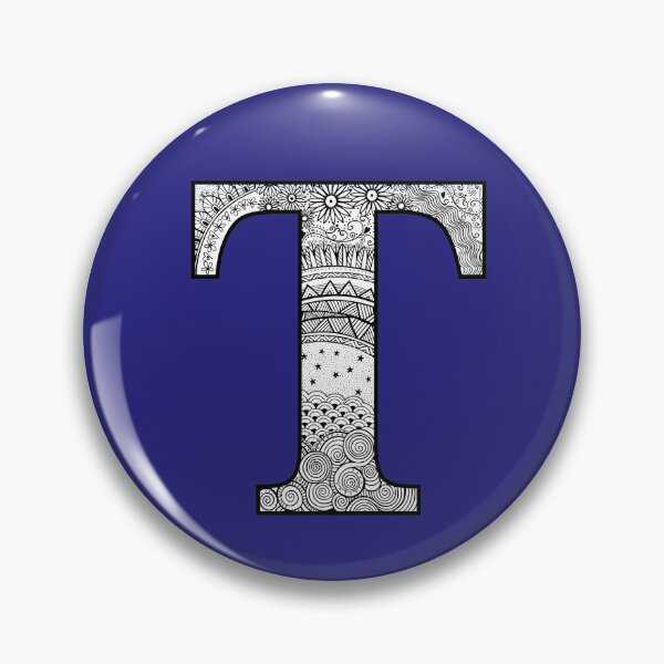 Item preview, T - Initial, monogram. From hand drawn Zentangle doodle design designed and sold by Sideofthehill.