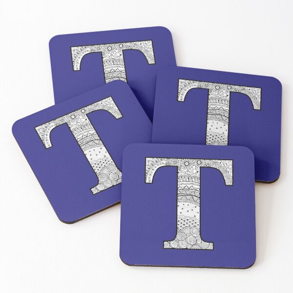 Item preview, T - Initial, monogram. From hand drawn Zentangle doodle design designed and sold by Sideofthehill.