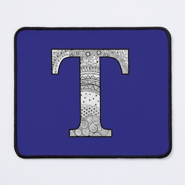 Item preview, T - Initial, monogram. From hand drawn Zentangle doodle design designed and sold by Sideofthehill.