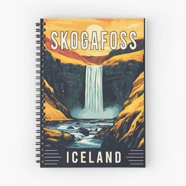 Artikelvorschau, Entdecken Sie den majestätischen Skogafoss-Wasserfall in Island - Vintage Travel Art entworfen und verkauft von turtlestart.