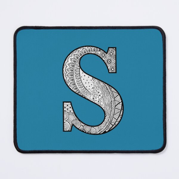 Item preview, S - Initial, monogram. From hand drawn Zentangle doodle design designed and sold by Sideofthehill.