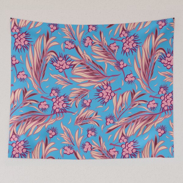 Item preview, Palm Branch, Beige on light blue background designed and sold by Alex  Blud.