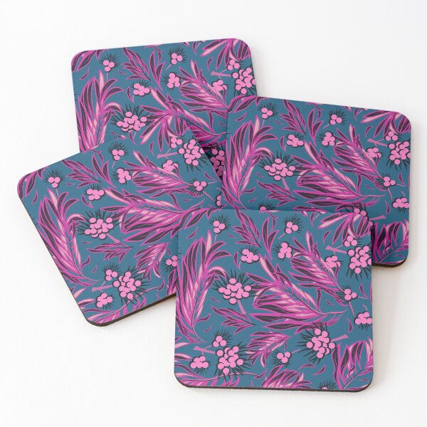 Item preview, Palm Branch, Pink on blue background designed and sold by Alex  Blud.