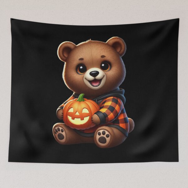 Item preview, The festive bear and his enchanted pumpkin designed and sold by AmigosFurEver.