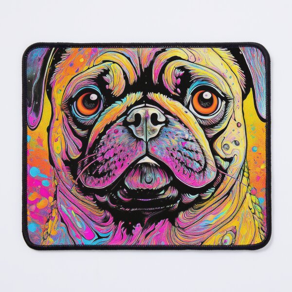 Item preview, Pug Dog Colourful Marbled Pet Portrait designed and sold by Adam Regester.