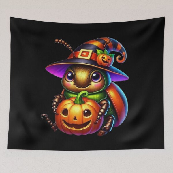 Item preview, The enchanted ladybug and her luminous pumpkin designed and sold by AmigosFurEver.