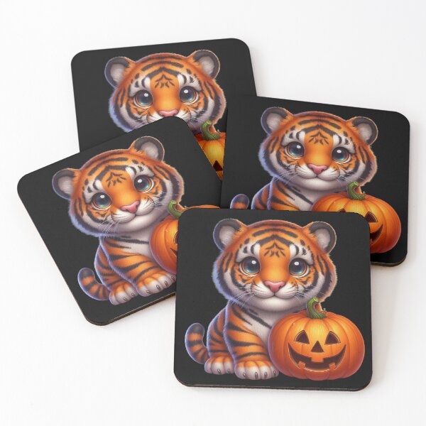 Item preview, The mischievous tiger and his enchanted pumpkin designed and sold by AmigosFurEver.