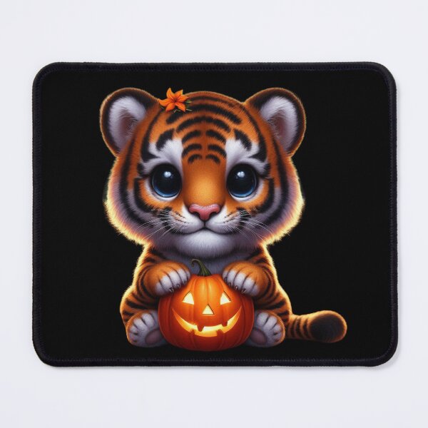 Item preview, The baby tiger and his luminous pumpkin designed and sold by AmigosFurEver.