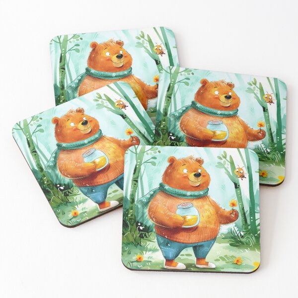 Item preview, Cute Bear Poster - Bear and Bee Art | Playful Kids Room Decor | Best Friends Art Print | Woodland Nursery Wall Decor designed and sold by UpNorthArts.