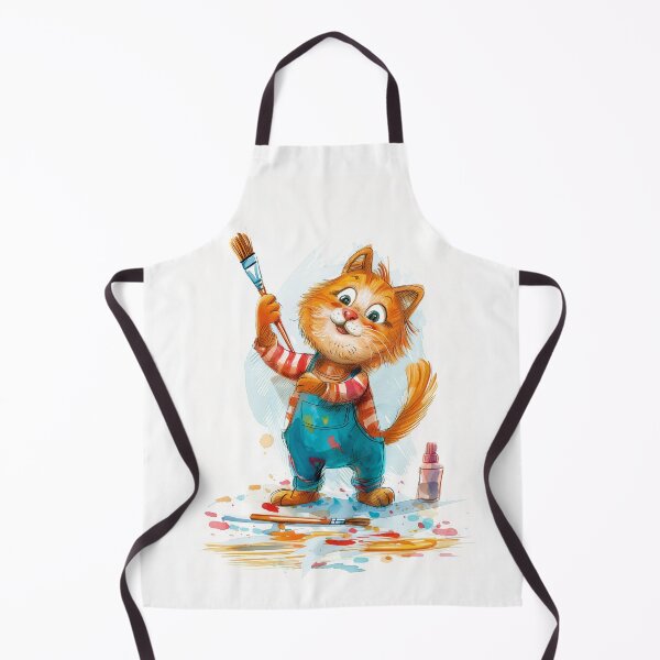 Item preview, Cute Cat with Brush Poster- Whimsical Art Print for Kids' Room Decor, Creative Kitty, Cat Painter, Baby Room Decor designed and sold by UpNorthArts.