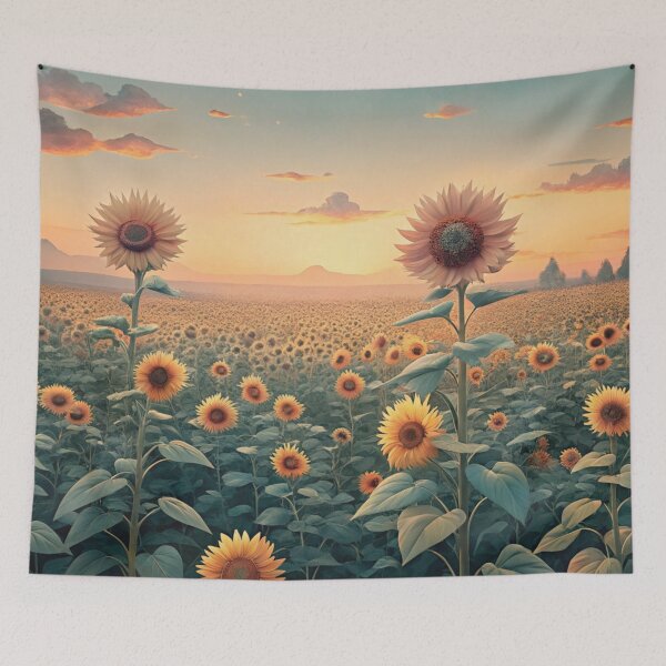 Item preview, aesthetic whimsical pastel sunflower flower garden meadow designed and sold by rlav123.