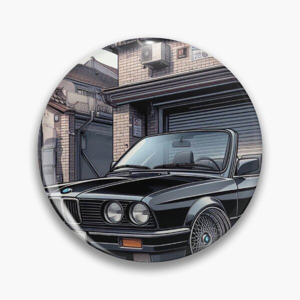 Item preview, Manga Style classic German convertible parked in a suburban neighborhood in Japan designed and sold by 73corners.