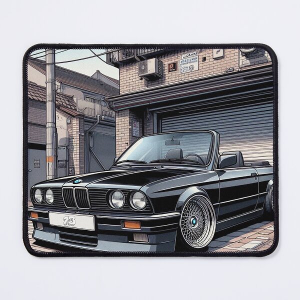 Item preview, Manga Style classic German convertible parked in a suburban neighborhood in Japan designed and sold by 73corners.