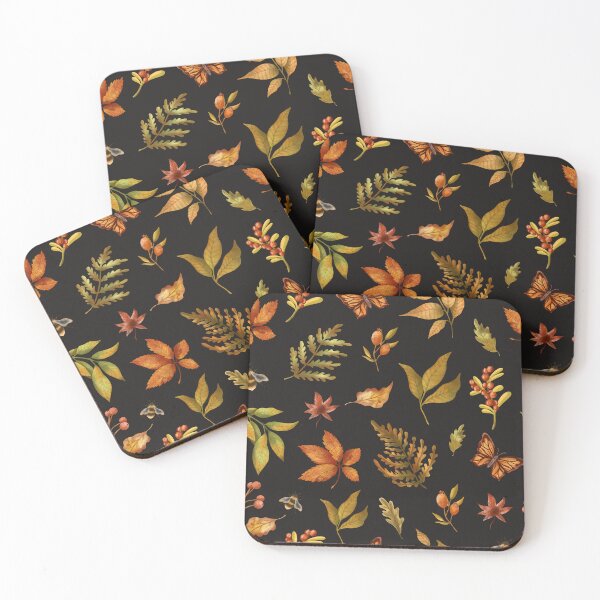 Item preview, Golden leaves seamless pattern designed and sold by pinkyfish1010.