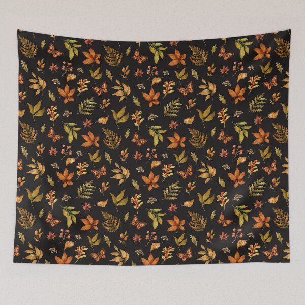 Item preview, Golden leaves seamless pattern designed and sold by pinkyfish1010.