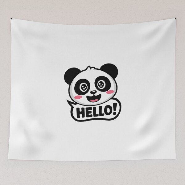 Item preview, Cute Panda Saying Hello Cartoon Design designed and sold by artsyier.