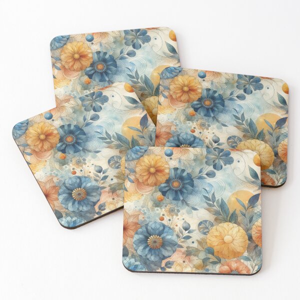 Item preview, DIVERSITY OF BLUE AND ORANGE FLOWERS designed and sold by AJCIShop.