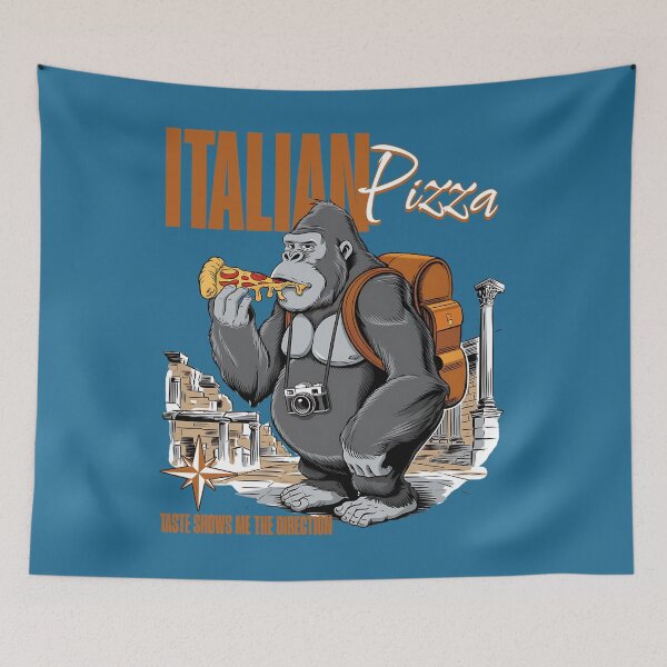 Item preview, ITALIAN PIZZA - TASTE SHOWS ME THE DIRECTION - TRAVELING GORILLA designed and sold by justyna-s28.