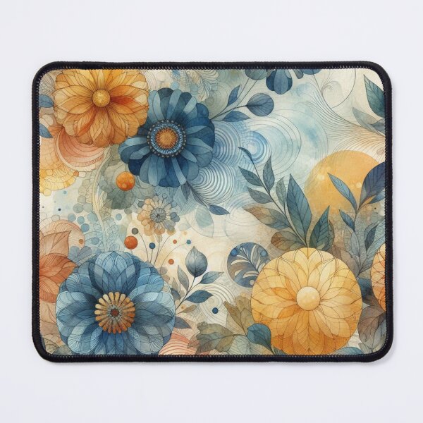 Item preview, DIVERSITY OF BLUE AND ORANGE FLOWERS designed and sold by AJCIShop.