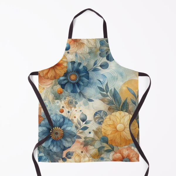 Item preview, DIVERSITY OF BLUE AND ORANGE FLOWERS designed and sold by AJCIShop.
