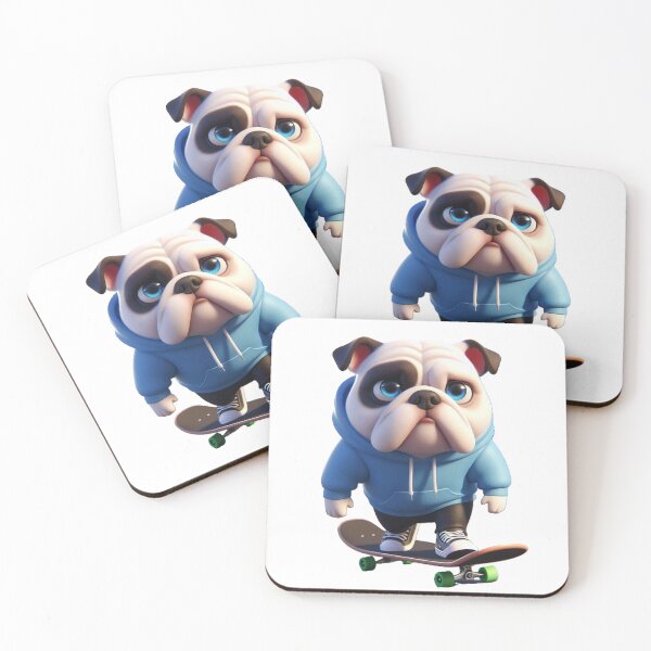 Item preview, CUTE BULLDOG ON SKATEBOARD designed and sold by AJCIShop.