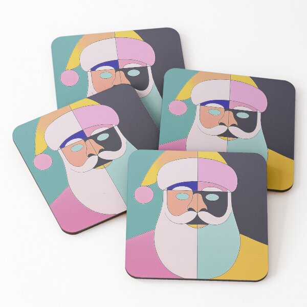 Item preview, Colourful Geometric Father Christmas Portrait designed and sold by Adam Regester.