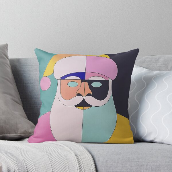 Artikelvorschau, Farbenfrohes geometrisches Weihnachtsmann-Portrait entworfen und verkauft von Adam Regester.