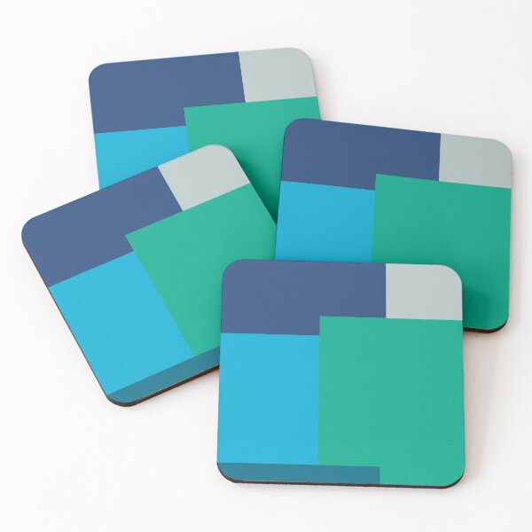 Item preview, Minimalist Abstract Geometric Color Block Blue Green designed and sold by Jeallan Designs.