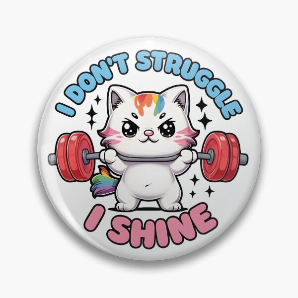 Item preview, I don't struggle i shine : motivational gym quote from a kawaii cat and unicorn fusion cute design for an essential t-shirt designed and sold by puurfectcat.