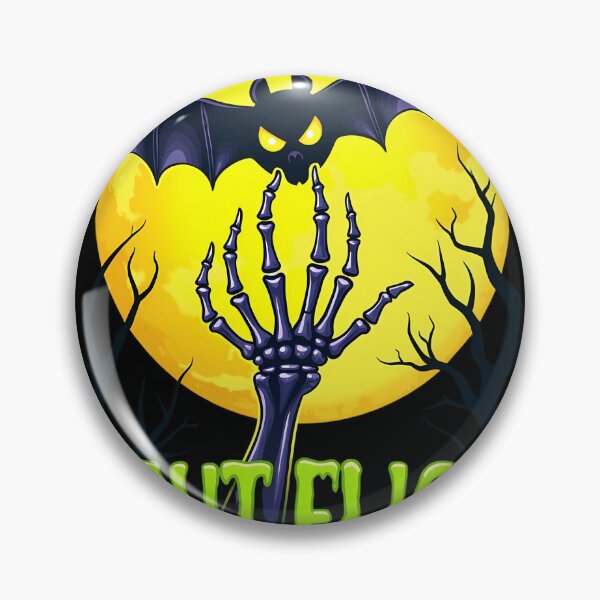 Item preview, "NIGHT FLIGHT" Funny Skeleton Hand Booping Bat Under Moon Halloween T-Shirt designed and sold by AI-volution.