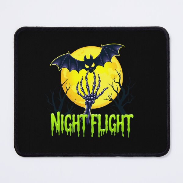 Item preview, "NIGHT FLIGHT" Funny Skeleton Hand Booping Bat Under Moon Halloween T-Shirt designed and sold by AI-volution.