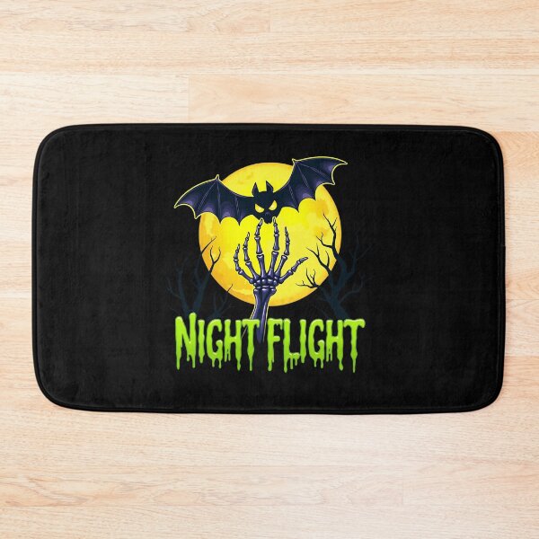 Item preview, "NIGHT FLIGHT" Funny Skeleton Hand Booping Bat Under Moon Halloween T-Shirt designed and sold by AI-volution.