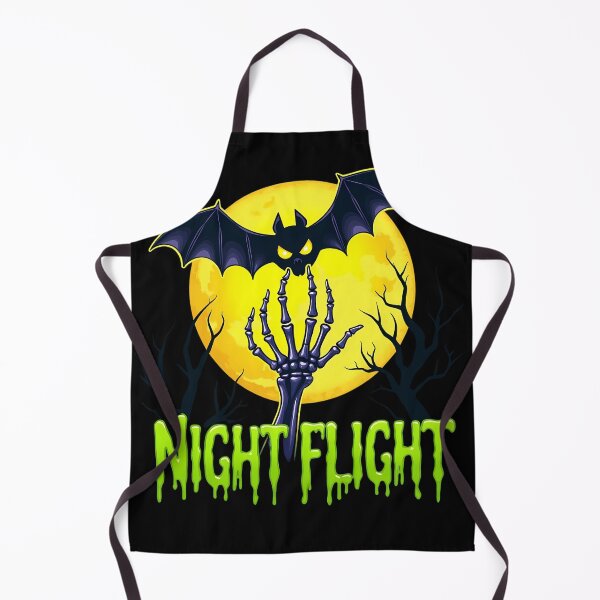 Item preview, "NIGHT FLIGHT" Funny Skeleton Hand Booping Bat Under Moon Halloween T-Shirt designed and sold by AI-volution.