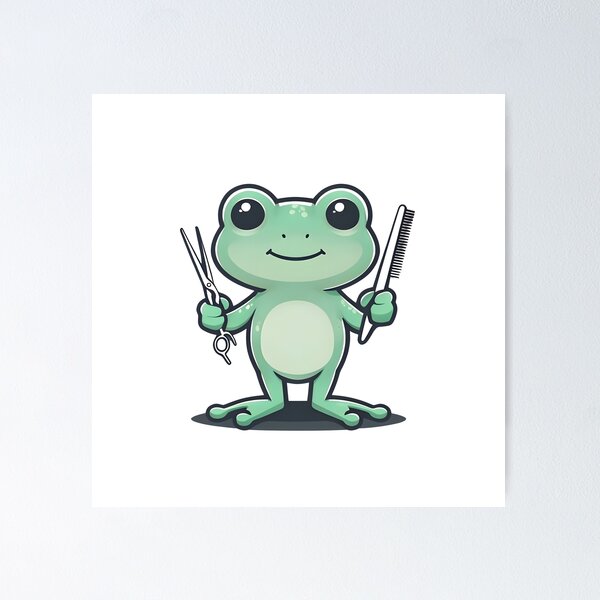 Item preview, A Cute Barber Frog designed and sold by DWorriBHappi.
