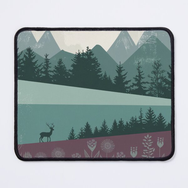 Item preview, Wild nature Deer Lanscape , nature's Serenity - Stylized Landscape Art designed and sold by Angie-Atelier.