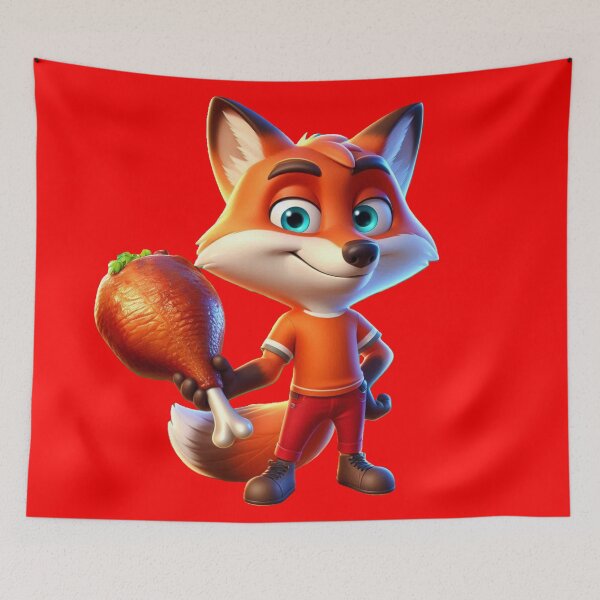 Item preview, CUTE FOX WITH BIG ROAST DUCK LEG  designed and sold by AJCIShop.