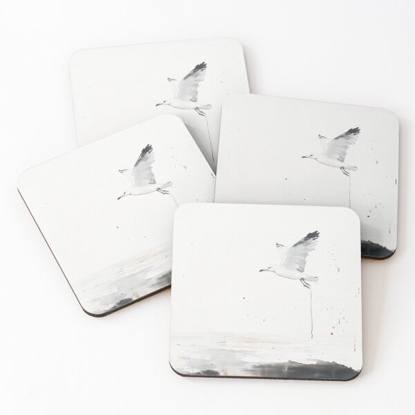 Item preview, Seagull in Flight - Minimalist Watercolor Art designed and sold by solynneart.