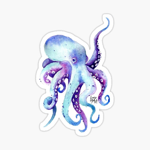 Watercolour octopus Sticker