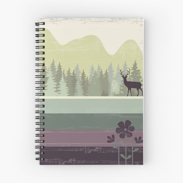 Item preview, Landscape with the deer - Stylized Nature Art designed and sold by Angie-Atelier.