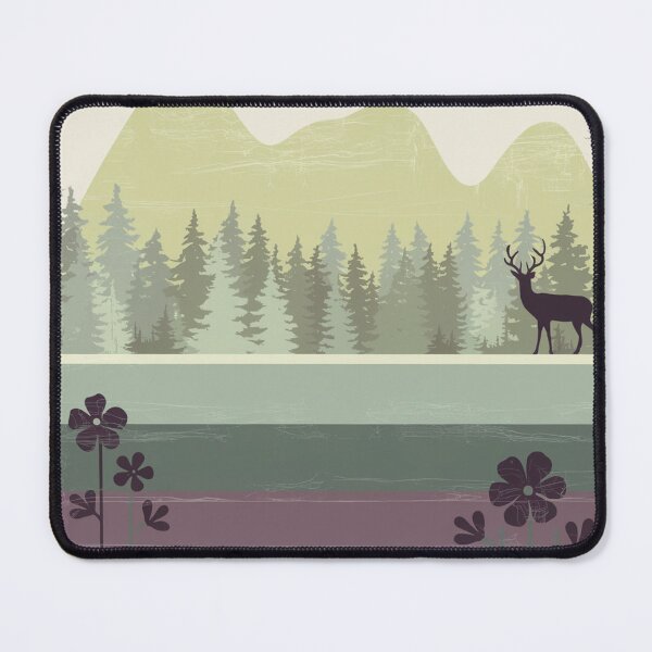 Item preview, Landscape with the deer - Stylized Nature Art designed and sold by Angie-Atelier.