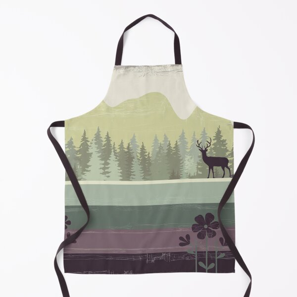 Item preview, Landscape with the deer - Stylized Nature Art designed and sold by Angie-Atelier.