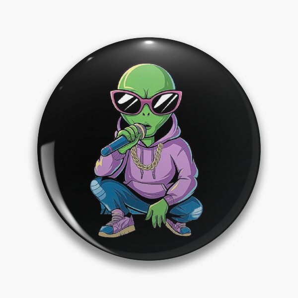 Item preview, Cool Alien Rapper with Microphone in Urban Style designed and sold by love3617.